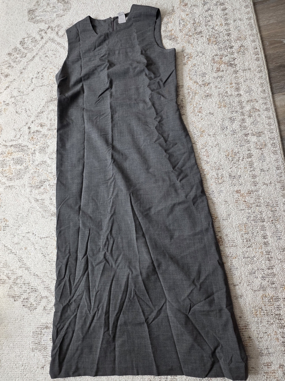 Eddie Bauer Sleeveless Wool Maxi Dress in Charcoal Gray